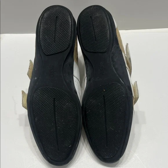 Gucci White/Beige GG Canvas and Leather Velcro Sneakers Size 38 - Picture 5 of 11